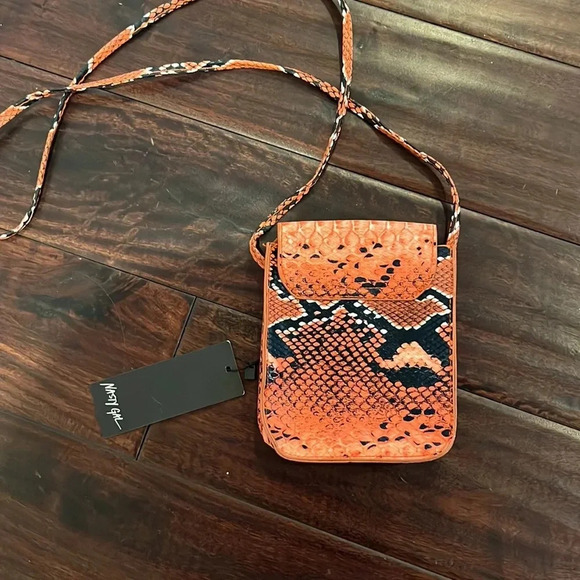 Nasty Gal snake crossbody bag orange small - Picture 3 of 4